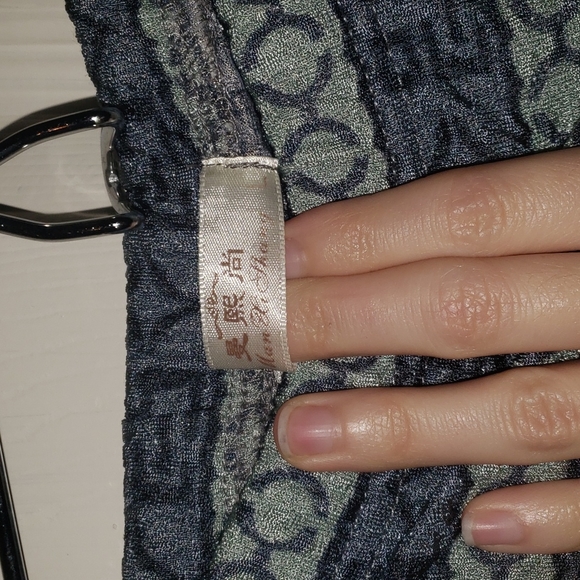 Blue Patterned Flared Yoga Pants - Picture 4 of 4